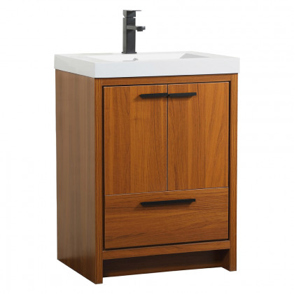 Elegant Bathroom Vanity - Teak, L 24" (VF46024MTK)