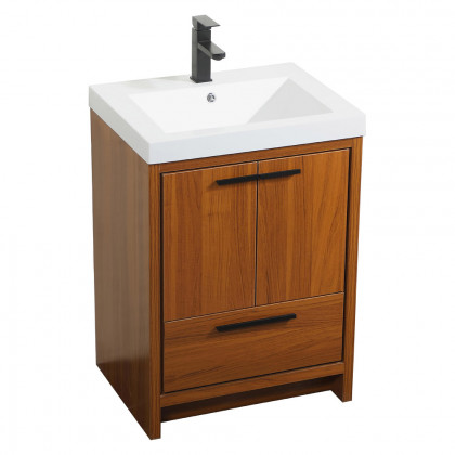 Elegant Bathroom Vanity - Teak, L 24" (VF46024MTK)