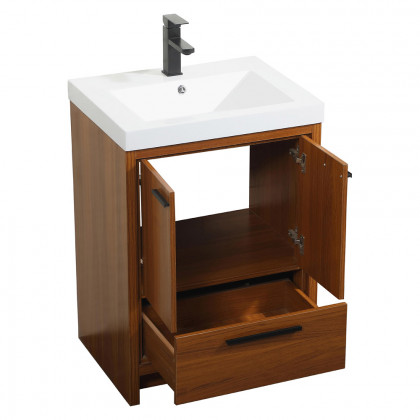 Elegant Bathroom Vanity - Teak, L 24" (VF46024MTK)