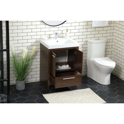 Elegant Bathroom Vanity - Walnut, L 24" (VF46024MWT)
