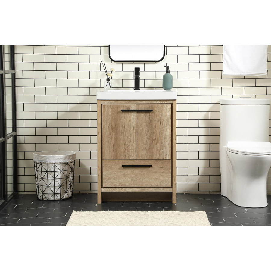 Elegant Bathroom Vanity - Natural Oak, L 24" (VF46024NT)