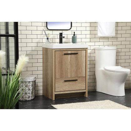 Elegant Bathroom Vanity - Natural Oak, L 24" (VF46024NT)