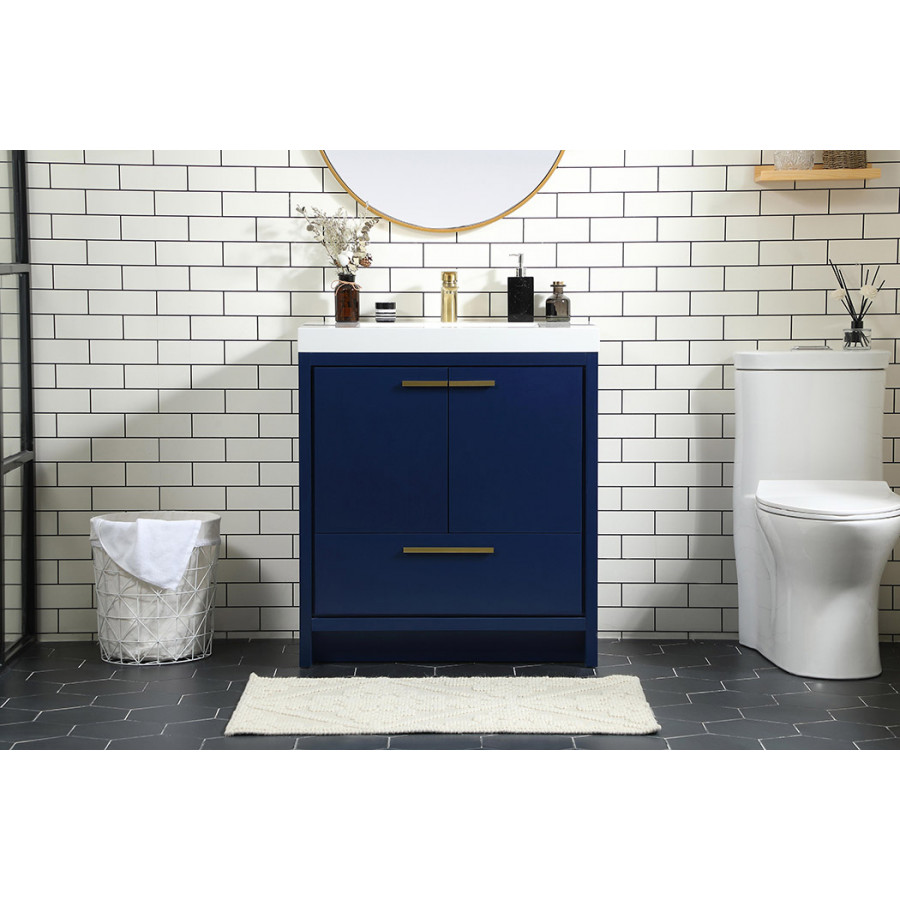 Elegant Bathroom Vanity - Blue, L 30" (VF46030MBL)