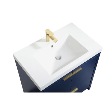 Elegant Bathroom Vanity - Blue, L 30" (VF46030MBL)