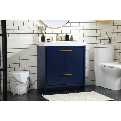 Elegant Bathroom Vanity - Blue, L 30" (VF46030MBL)