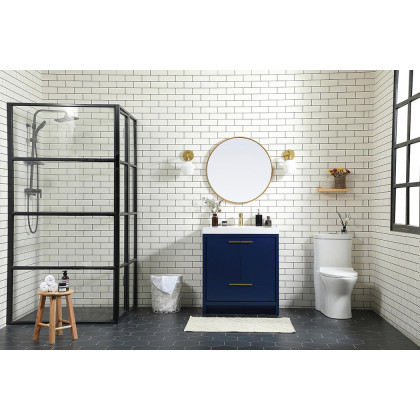 Elegant Bathroom Vanity - Blue, L 30" (VF46030MBL)