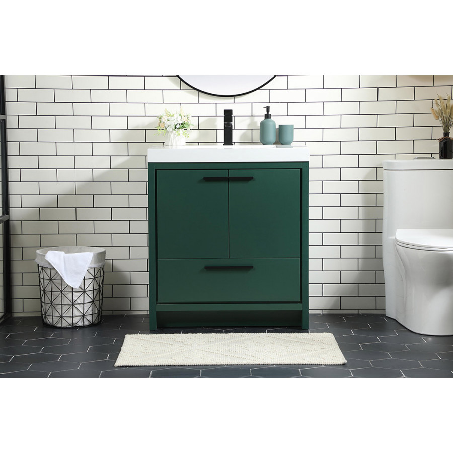 Elegant Bathroom Vanity - Green, L 30" (VF46030MGN)