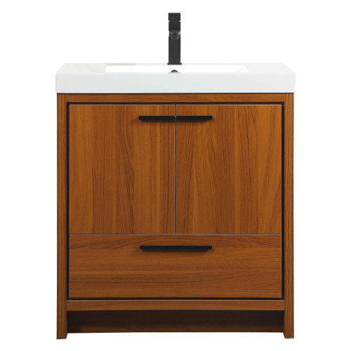 Elegant Bathroom Vanity - Teak, L 30" (VF46030MTK)