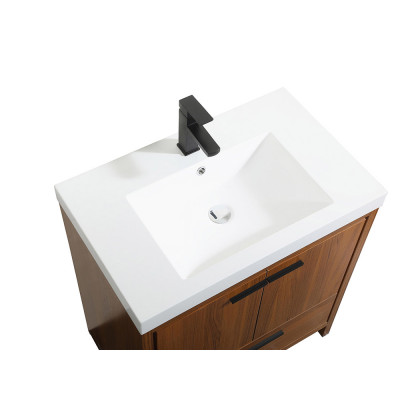 Elegant Bathroom Vanity - Teak, L 30" (VF46030MTK)