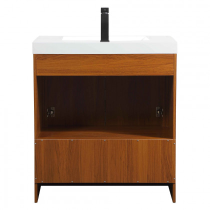 Elegant Bathroom Vanity - Teak, L 30" (VF46030MTK)
