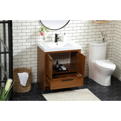 Elegant Bathroom Vanity - Teak, L 30" (VF46030MTK)