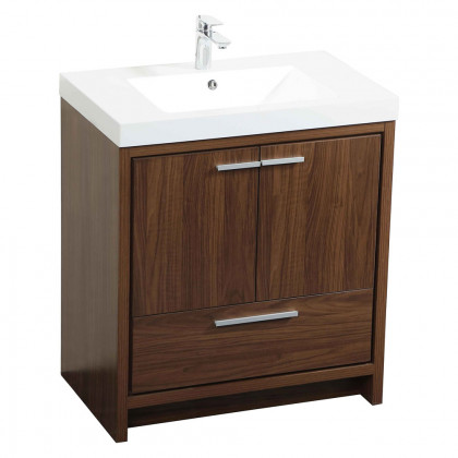 Elegant Bathroom Vanity - Walnut, L 30" (VF46030MWT)