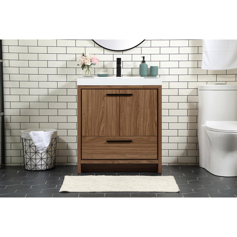 Elegant Bathroom Vanity - Walnut Brown, L 30" (VF46030WB)