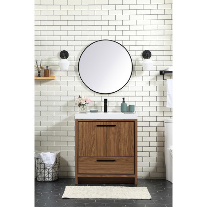 Elegant Bathroom Vanity - Walnut Brown, L 30" (VF46030WB)