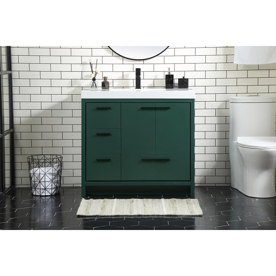 Elegant Bathroom Vanity - Green, L 36" (VF46036MGN)