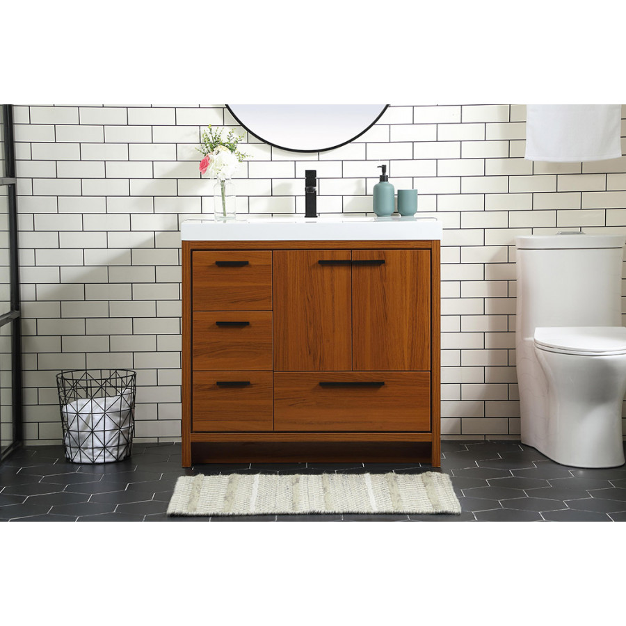 Elegant Bathroom Vanity - Teak, L 36" (VF46036MTK)