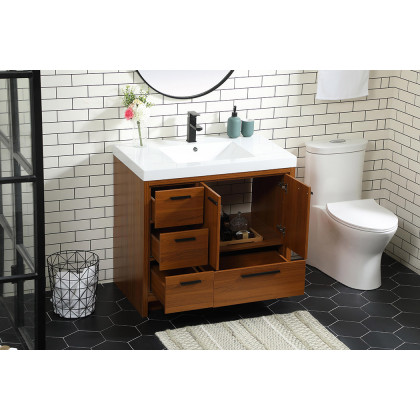 Elegant Bathroom Vanity - Teak, L 36" (VF46036MTK)