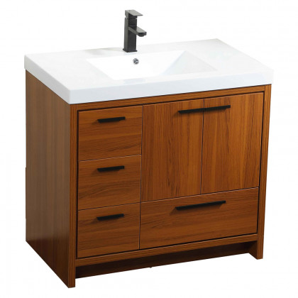 Elegant Bathroom Vanity - Teak, L 36" (VF46036MTK)