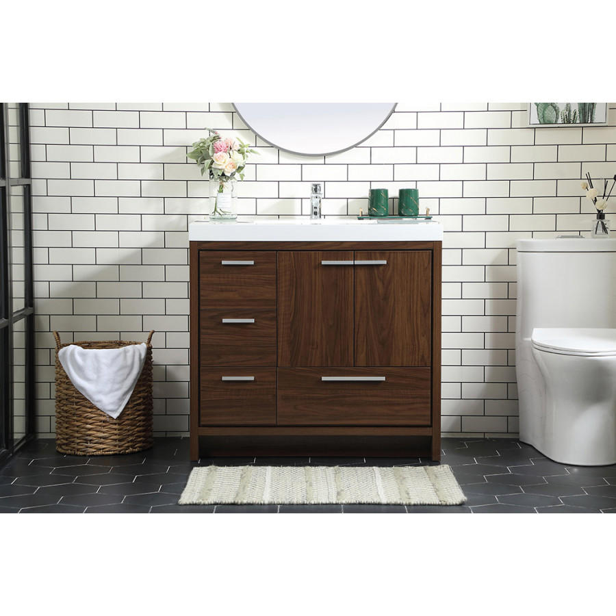 Elegant Bathroom Vanity - Walnut, L 36" (VF46036MWT)