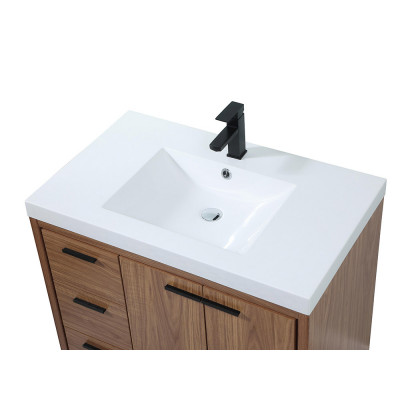 Elegant Bathroom Vanity - Walnut Brown, L 36" (VF46036WB)