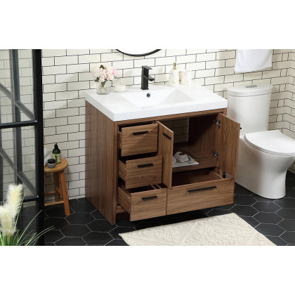 Elegant Bathroom Vanity - Walnut Brown, L 36" (VF46036WB)