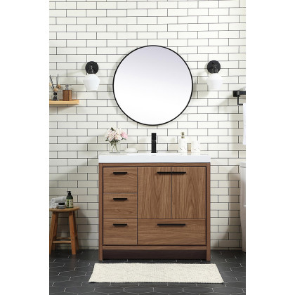 Elegant Bathroom Vanity - Walnut Brown, L 36" (VF46036WB)