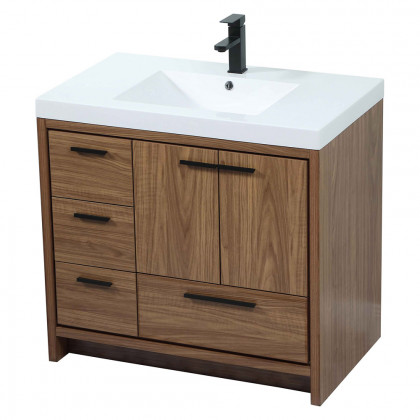 Elegant Bathroom Vanity - Walnut Brown, L 36" (VF46036WB)