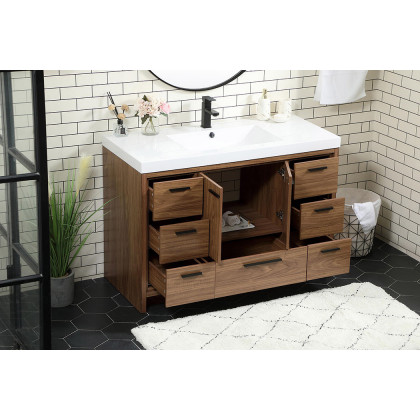 Elegant Bathroom Vanity - Walnut Brown (VF46048WB)