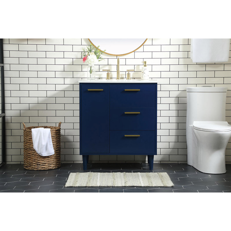 Elegant Bathroom Vanity - Blue (VF47030MBL)