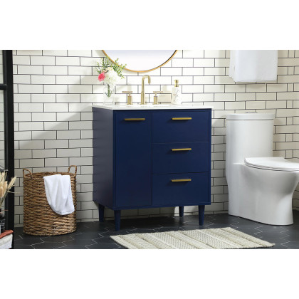 Elegant Bathroom Vanity - Blue (VF47030MBL)