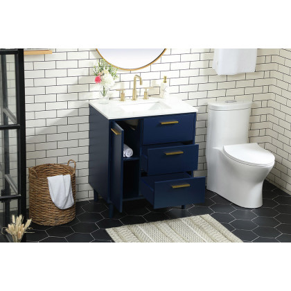 Elegant Bathroom Vanity - Blue (VF47030MBL)