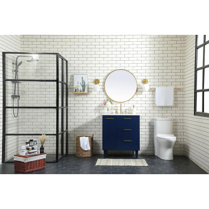 Elegant Bathroom Vanity - Blue (VF47030MBL)