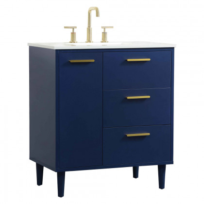 Elegant Bathroom Vanity - Blue (VF47030MBL)