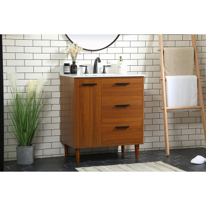 Elegant Bathroom Vanity - Teak (VF47030MTK-BS)