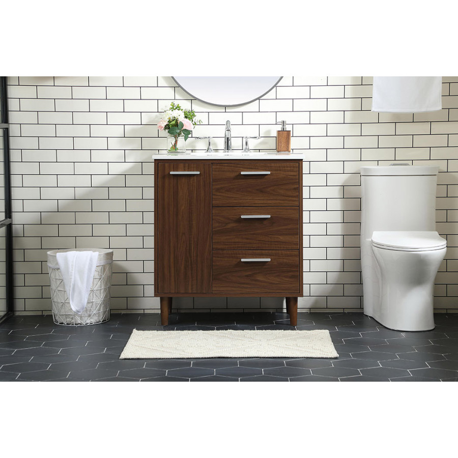 Elegant Bathroom Vanity - Walnut (VF47030MWT)