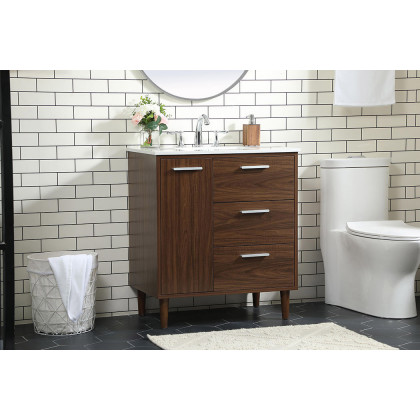 Elegant Bathroom Vanity - Walnut (VF47030MWT)