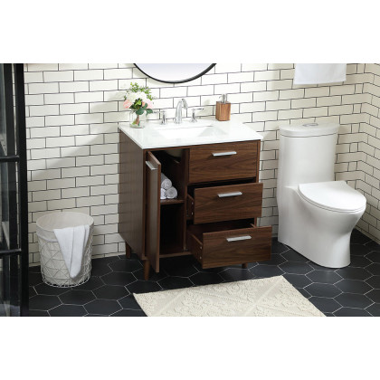 Elegant Bathroom Vanity - Walnut (VF47030MWT)