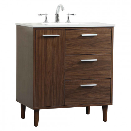 Elegant Bathroom Vanity - Walnut (VF47030MWT)