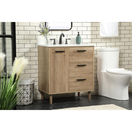 Elegant Bathroom Vanity - Natural Oak (VF47030NT-BS)