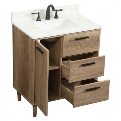 Elegant Bathroom Vanity - Natural Oak (VF47030NT-BS)