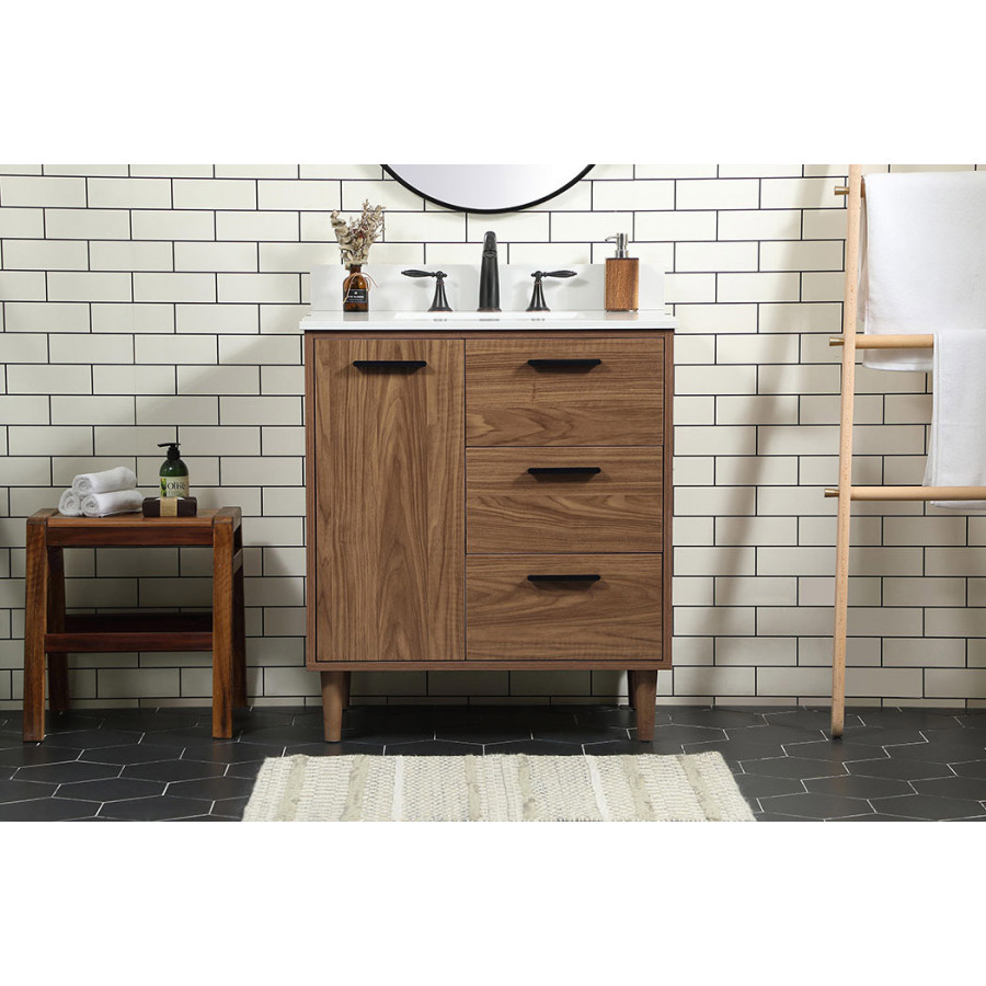 Elegant Bathroom Vanity - Walnut Brown (VF47030WB-BS)