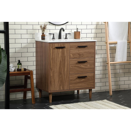 Elegant Bathroom Vanity - Walnut Brown (VF47030WB-BS)