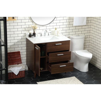 Elegant Bathroom Vanity - Walnut (VF47036MWT-BS)