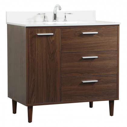 Elegant Bathroom Vanity - Walnut (VF47036MWT-BS)