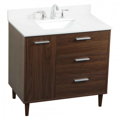 Elegant Bathroom Vanity - Walnut (VF47036MWT-BS)