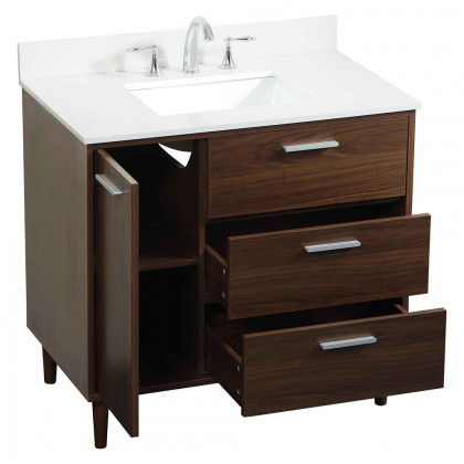 Elegant Bathroom Vanity - Walnut (VF47036MWT-BS)