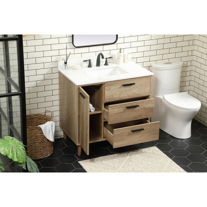 Elegant Bathroom Vanity - Natural Oak (VF47036NT-BS)
