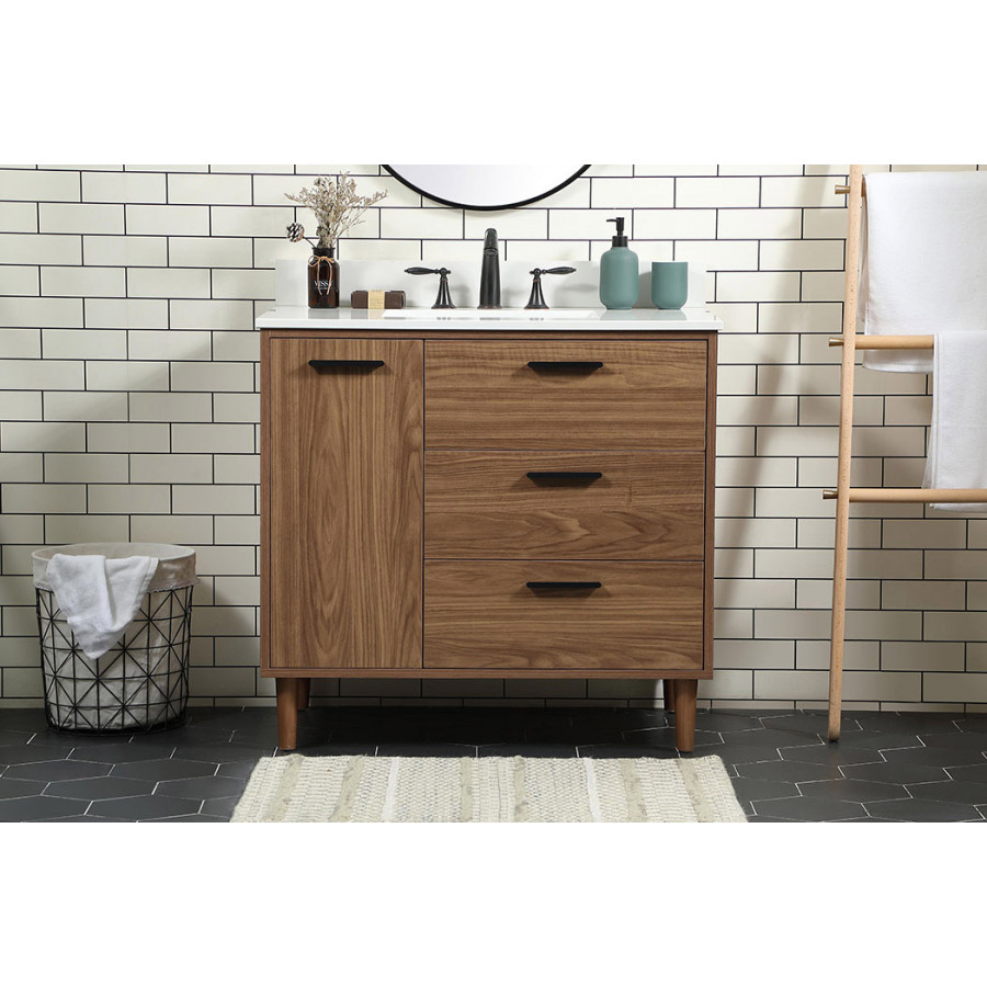 Elegant Bathroom Vanity - Walnut Brown (VF47036WB-BS)