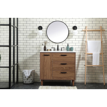 Elegant Bathroom Vanity - Walnut Brown (VF47036WB-BS)