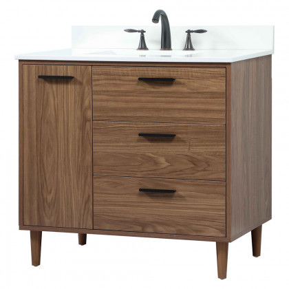 Elegant Bathroom Vanity - Walnut Brown (VF47036WB-BS)